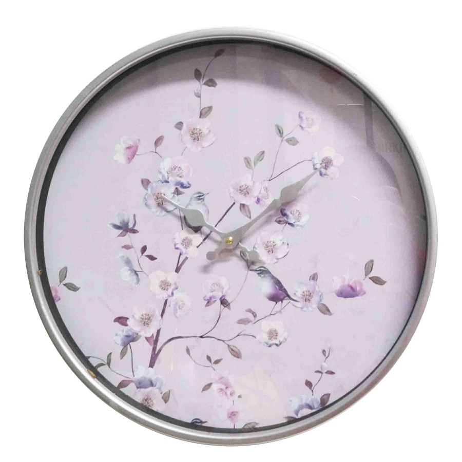 Clocks * | Grace Mitchell Lilac Bird Wall Clock, 16 Attractive Model