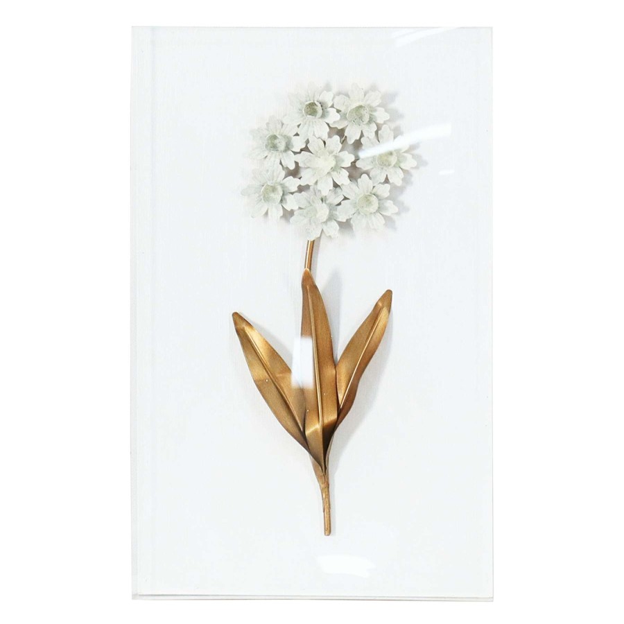 Wall Art * | Grace Mitchell Metal Flower Under Acrylic Wall Art, 10 16 At Lower Price