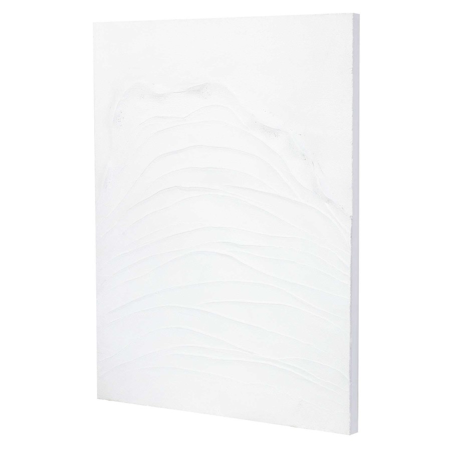 Wall Art * | 31 39 Gesso Monochromatic Impasto Canvas Wall Art, White Special Design