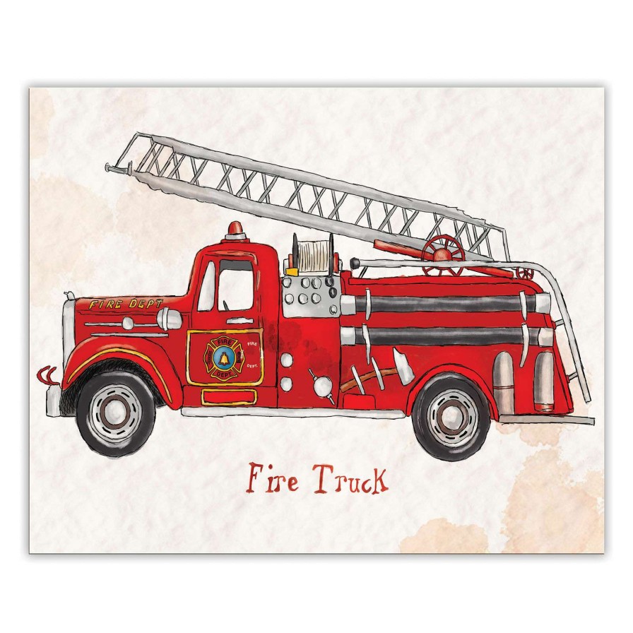 Wall Art * | Red Firetruck Canvas Wall Art, 20 16 Shoping Model