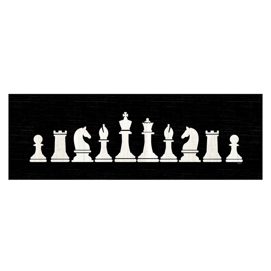 Wall Art * | 36X12 Chess Pieces Panel Canvas Wall Art The Latest Fashion