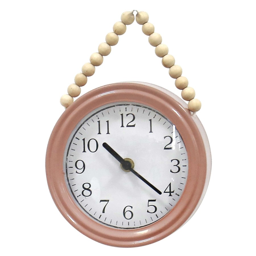 Clocks * | Beaded Peach Wall Clock, 7 9 Exactly Discount