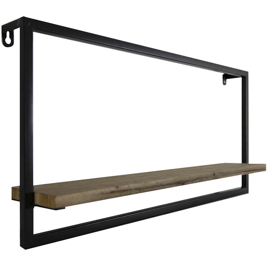 Wall Accents * | 15X21 Metal/Wood Ledge Shelf Attractive Model