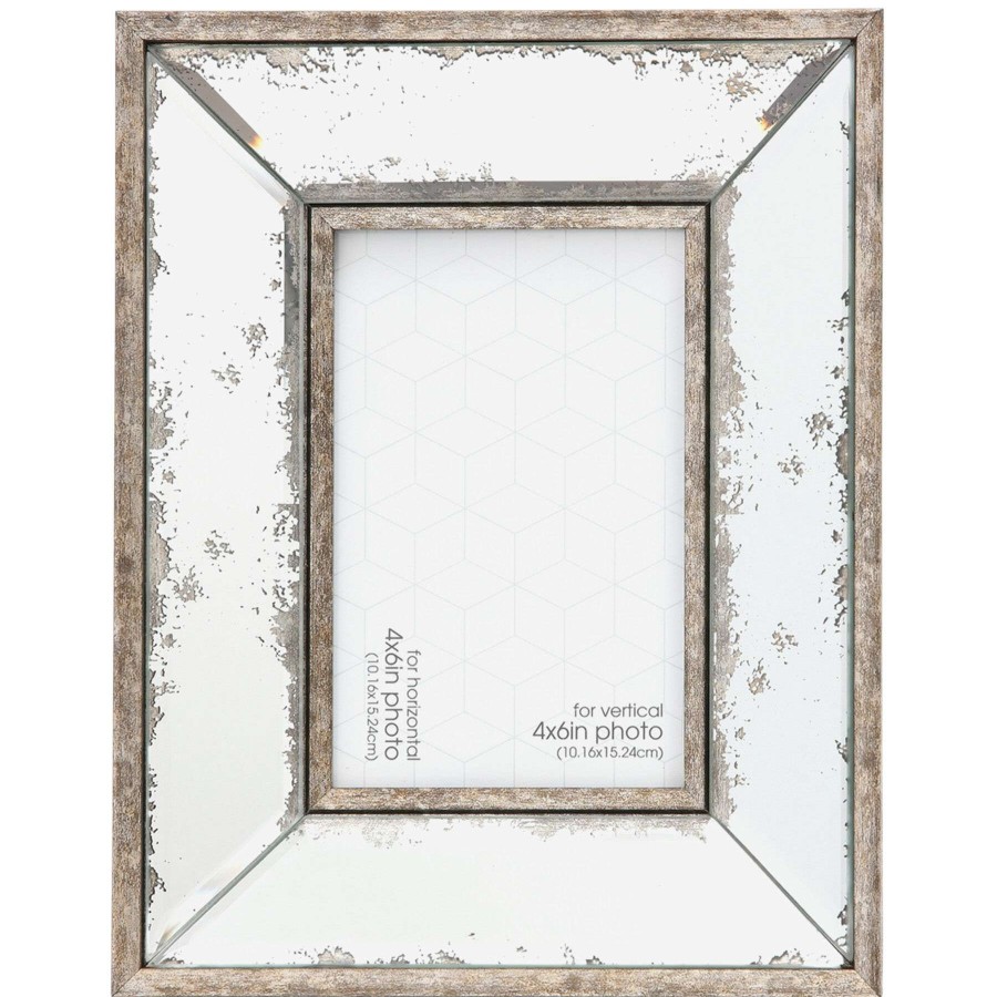 Tabletop Frames * | 4X6 Antiqued Mirror Tabletop Photo Frame Competitive Price