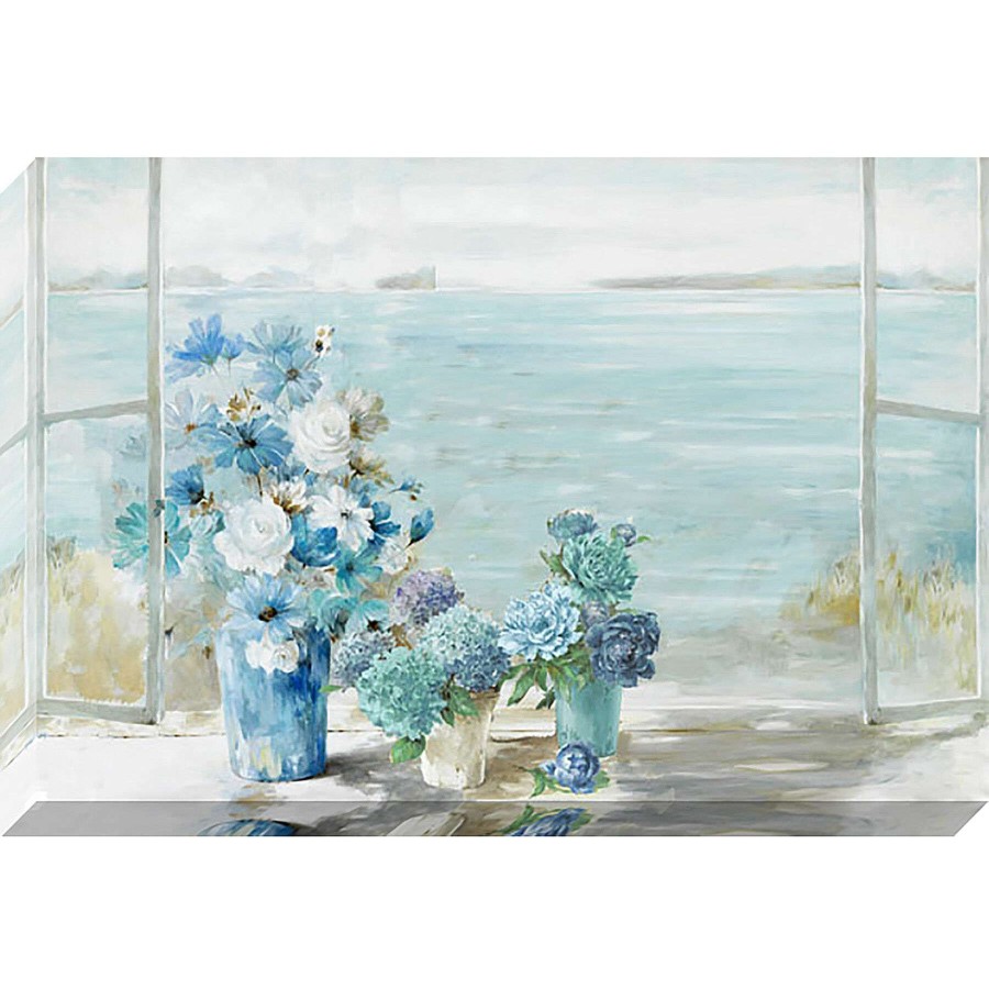 Wall Art * | Hydrangea In Window Textured Canvas Wall Art, 24 35 Limited Edition