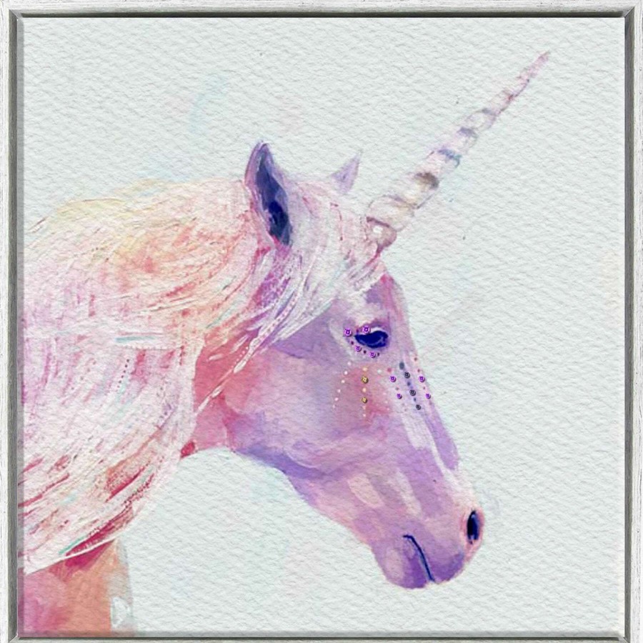 Wall Art * | 16X16 Unicorn Framed Textured Canvas Fire Sale