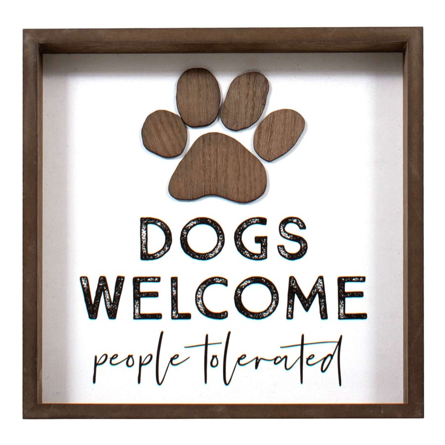 Wall Art * | 12X12 Dogs Welcome Attractive Model