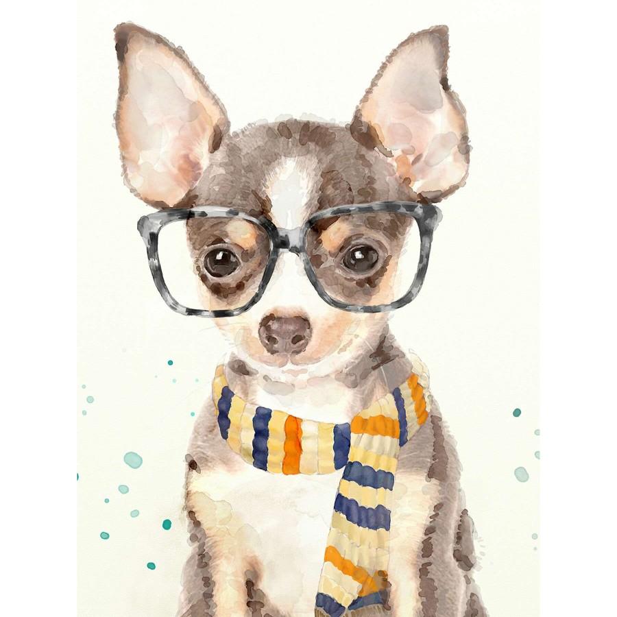 Wall Art * | Dog With Scarf Canvas Wall Art, 18 24 At Lower Price