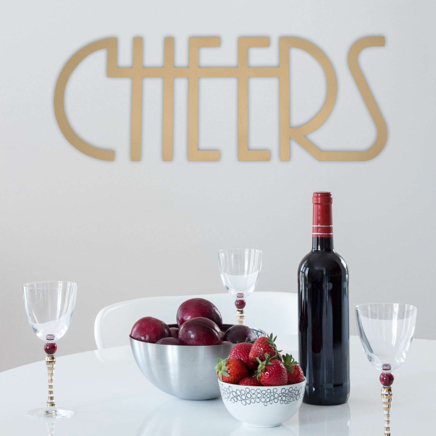 Wall Art * | 22X8 Cheers Metal Word Wall Decor Attractive Model