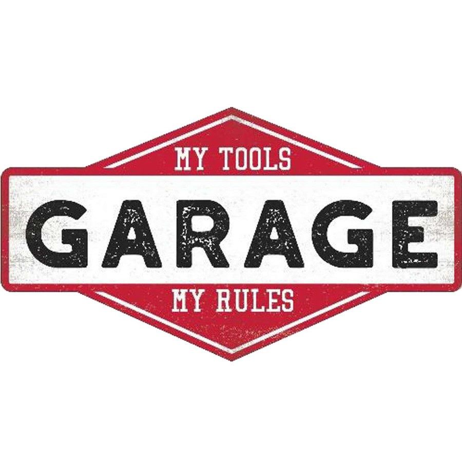 Wall Art * | Garage Rules Textured Wood Plaque, 16 9 Special Design