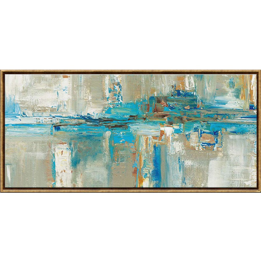 Wall Art * | 54X24 Marron Abstract Framed Canvas Wall Art Sale Online