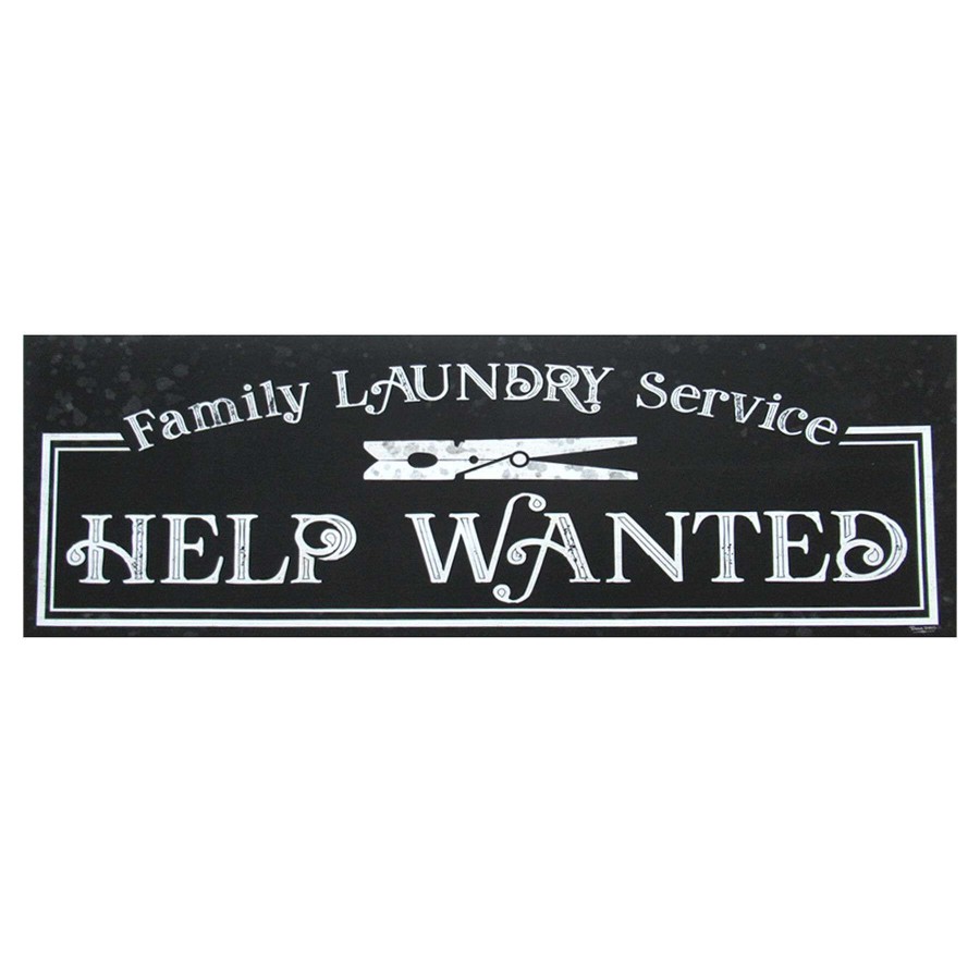 Wall Art * | 36X12 Laundry Room Humor Ii Help Wanted Canvas Art Excellent