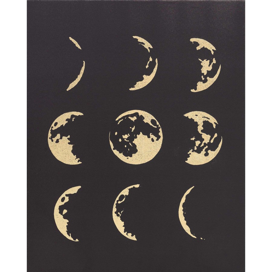 Wall Art * | Moon Phases Gold Foiled Canvas Wall Art, 16 20 Original Model