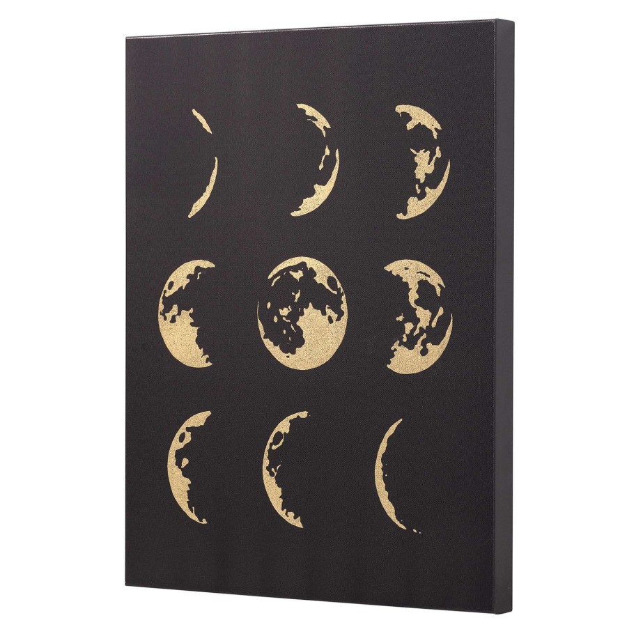 Wall Art * | Moon Phases Gold Foiled Canvas Wall Art, 16 20 Original Model