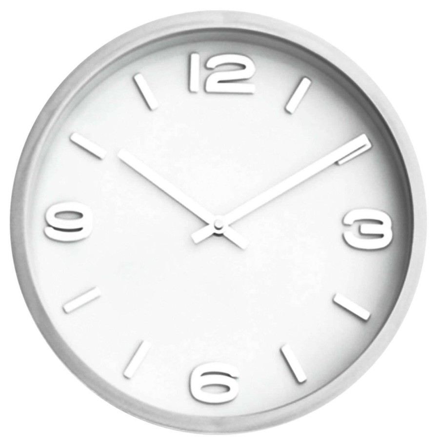 Clocks * | Silver/White Accent Clock- 12-In Excellent