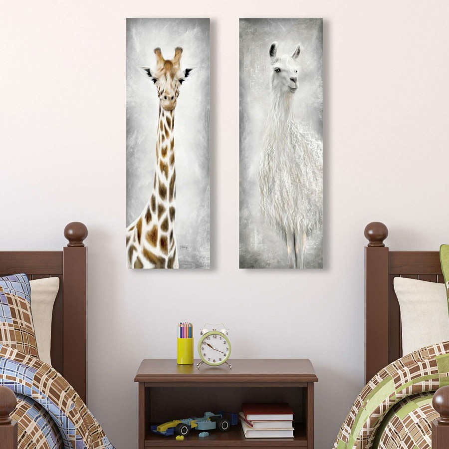 Wall Art * | 12X36 Geri The Giraffe Canvas Art Fire Sale