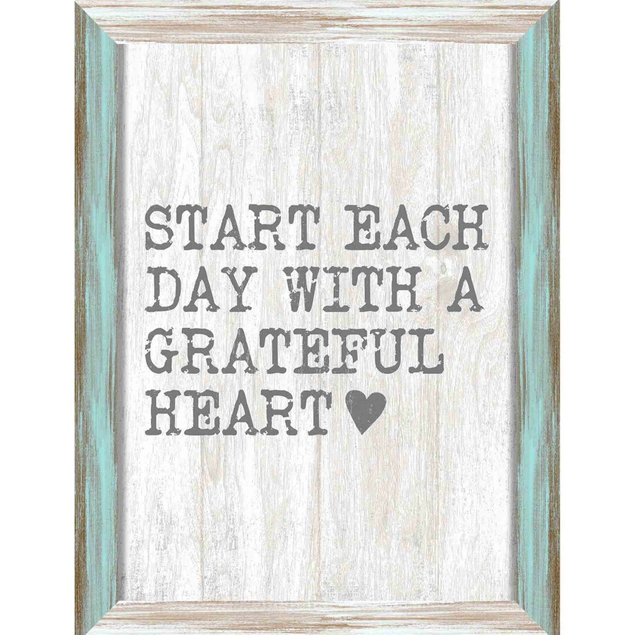 Wall Art * | 12X16 Start Each Day A Grateful Heart Textured Art Two Tone Frame Store