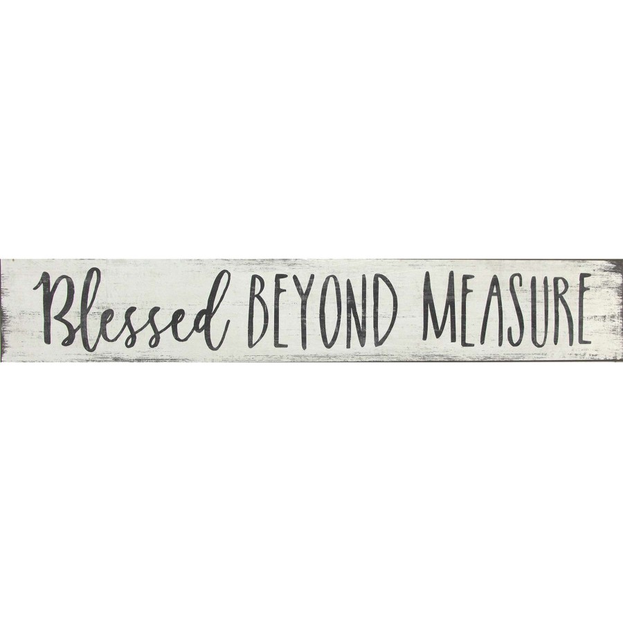 Wall Art * | 6X36 Blessed Beyond Measure Textured Wood Plaque Typical Style