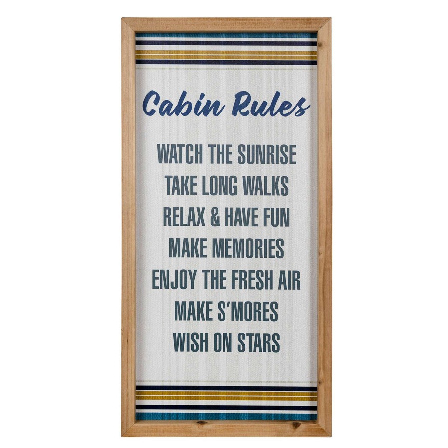 Wall Art * | Ty Pennington 10X20 Cabin Rules Wall Art Latest Fashion