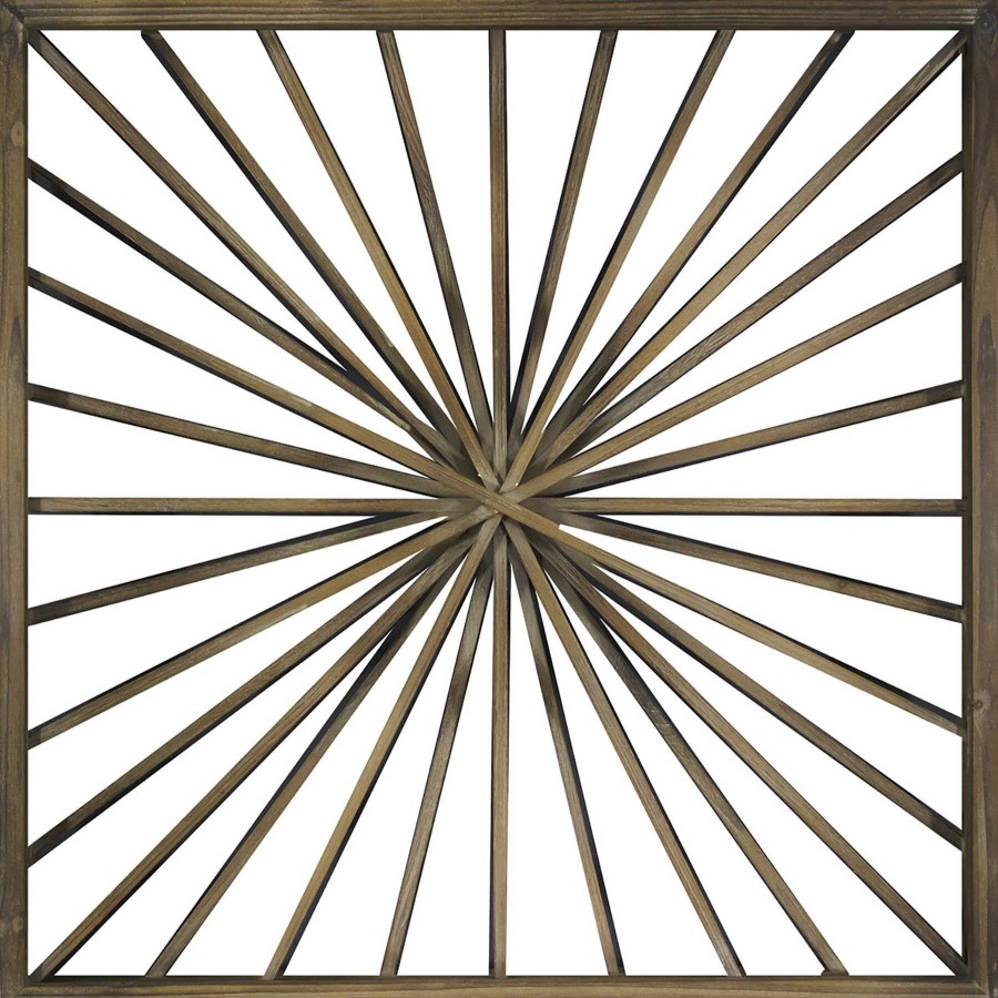 Wall Art * | 30X30 Wood Starburst Cutout Wall Decor Best Quality