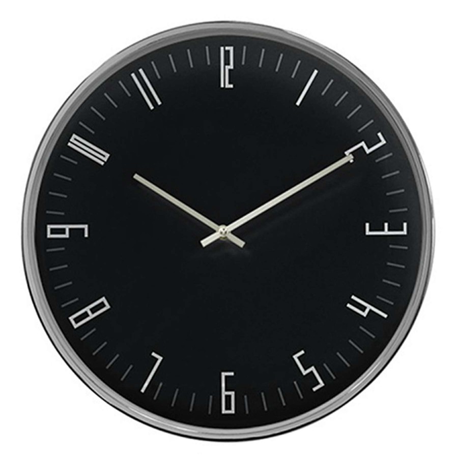 Clocks * | 14D Chrome Black Accent Clock Classical Style