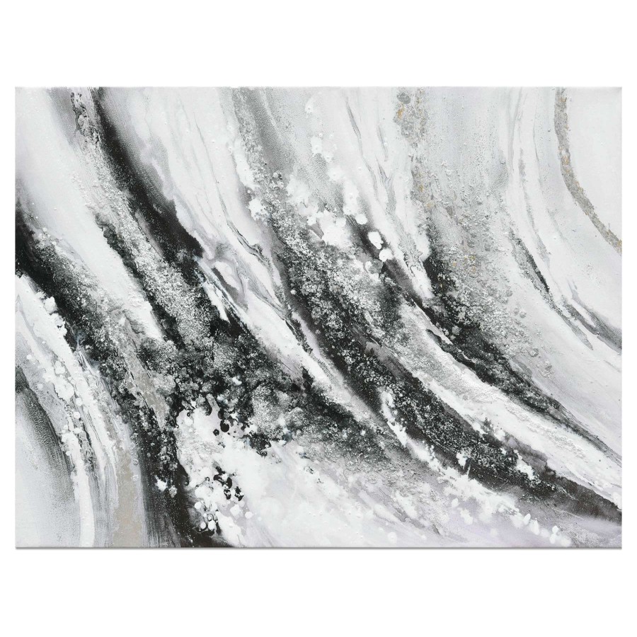 Wall Art * | Wave Eddies Embellished Canvas Wall Art, 47 35 Superior Style