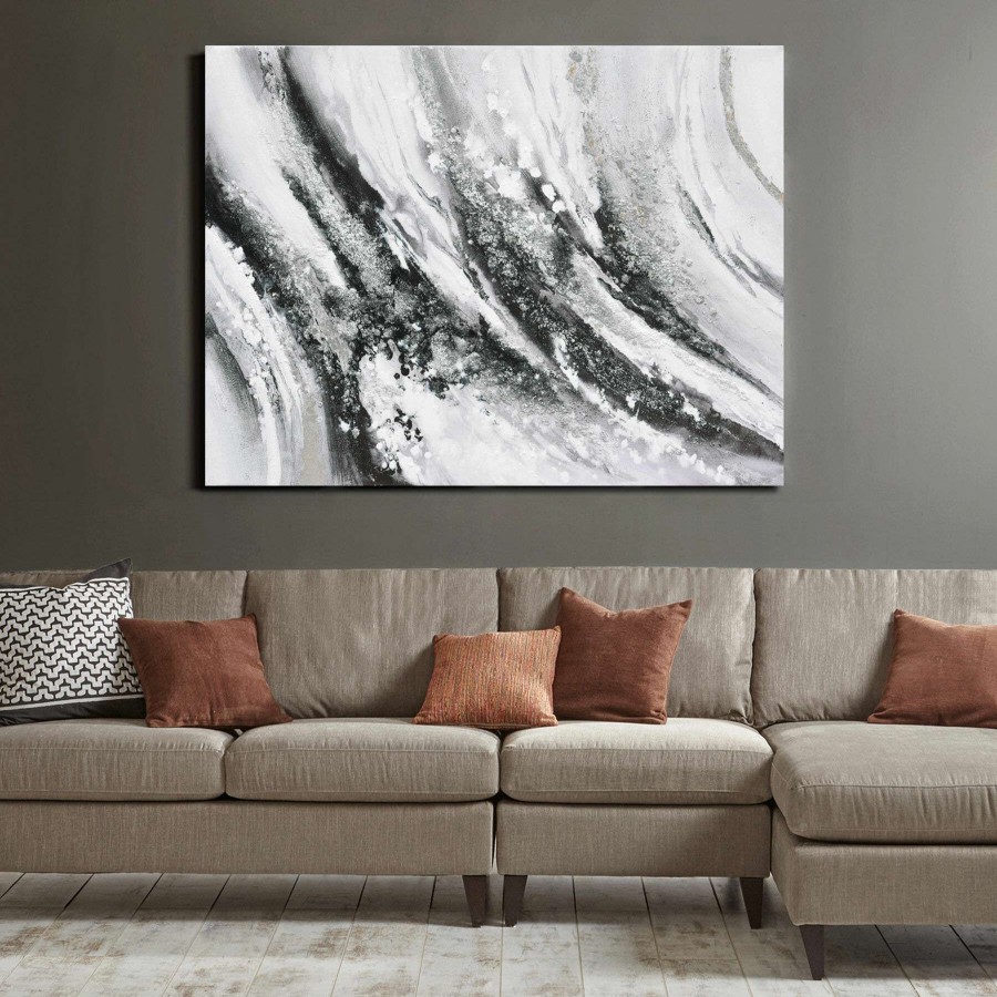 Wall Art * | Wave Eddies Embellished Canvas Wall Art, 47 35 Superior Style