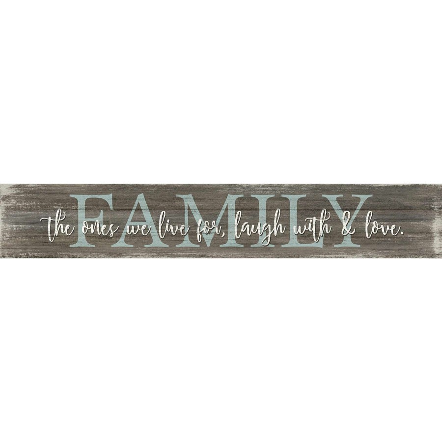 Wall Art * | 6X36 Family Live Laugh Love Textured Wood Plaque Fantastic Model