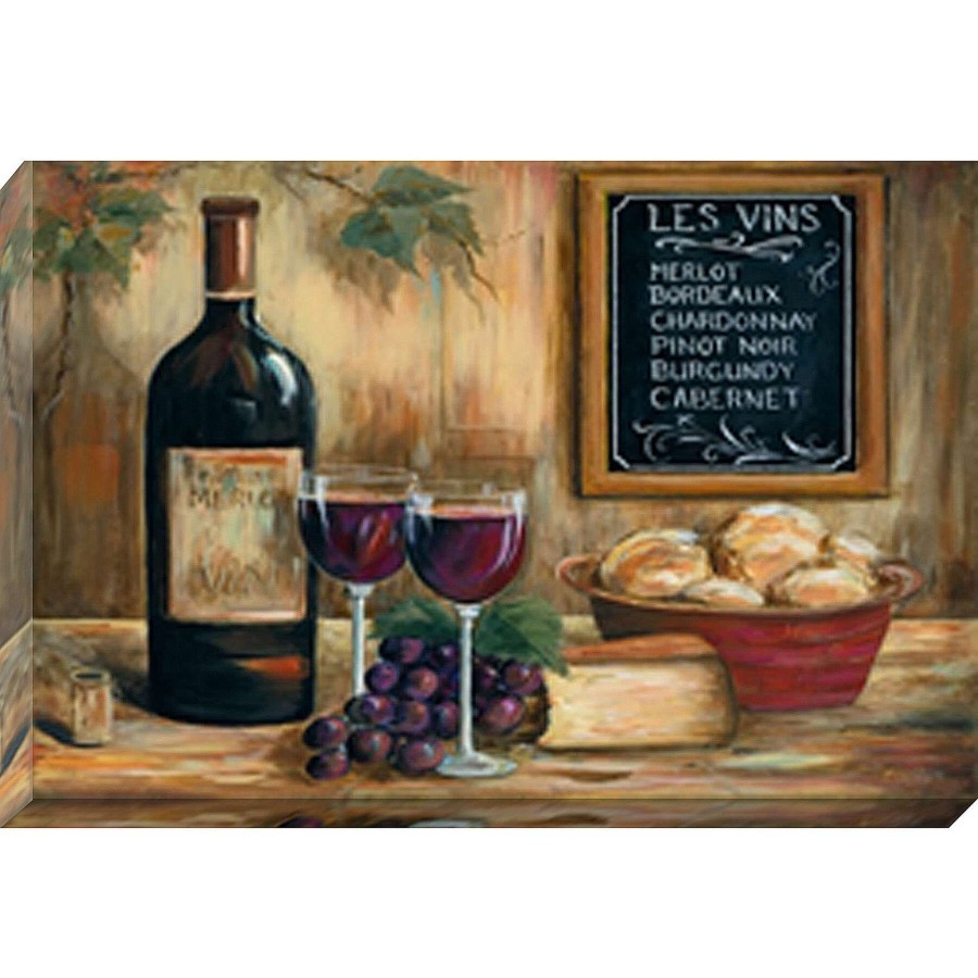 Wall Art * | 24X35 Wine And Bread Textured Canvas Store