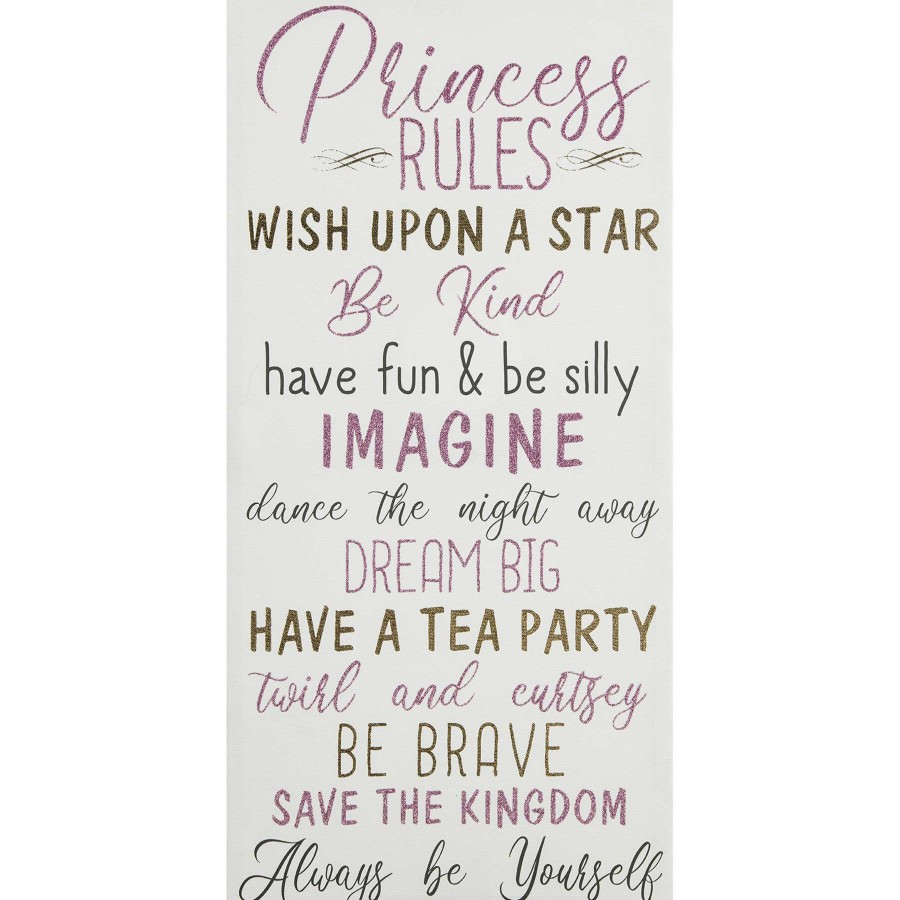 Wall Art * | Princess Rules Canvas Wall Art, 12 24 Shoping Model