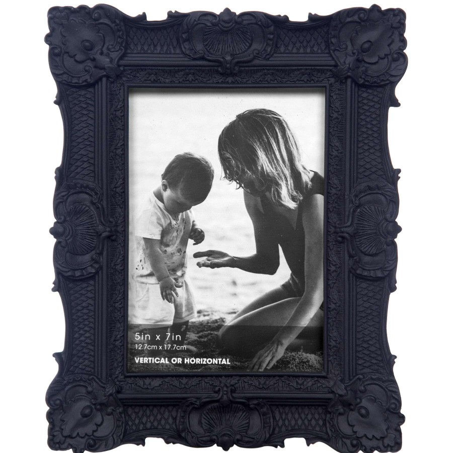 Tabletop Frames * | 5X7 Black Ornate Profile Tabletop Photo Frame Special Design