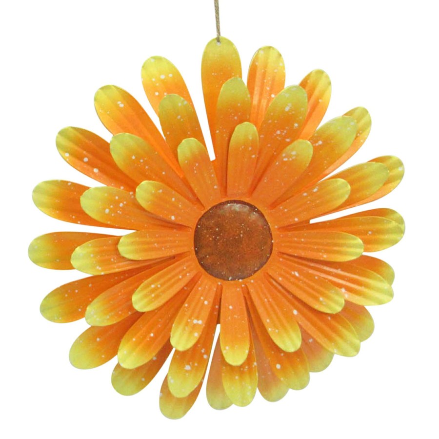 Wall Art * | Yellow Metal Flower Wall Decor, 13 Competitive Price