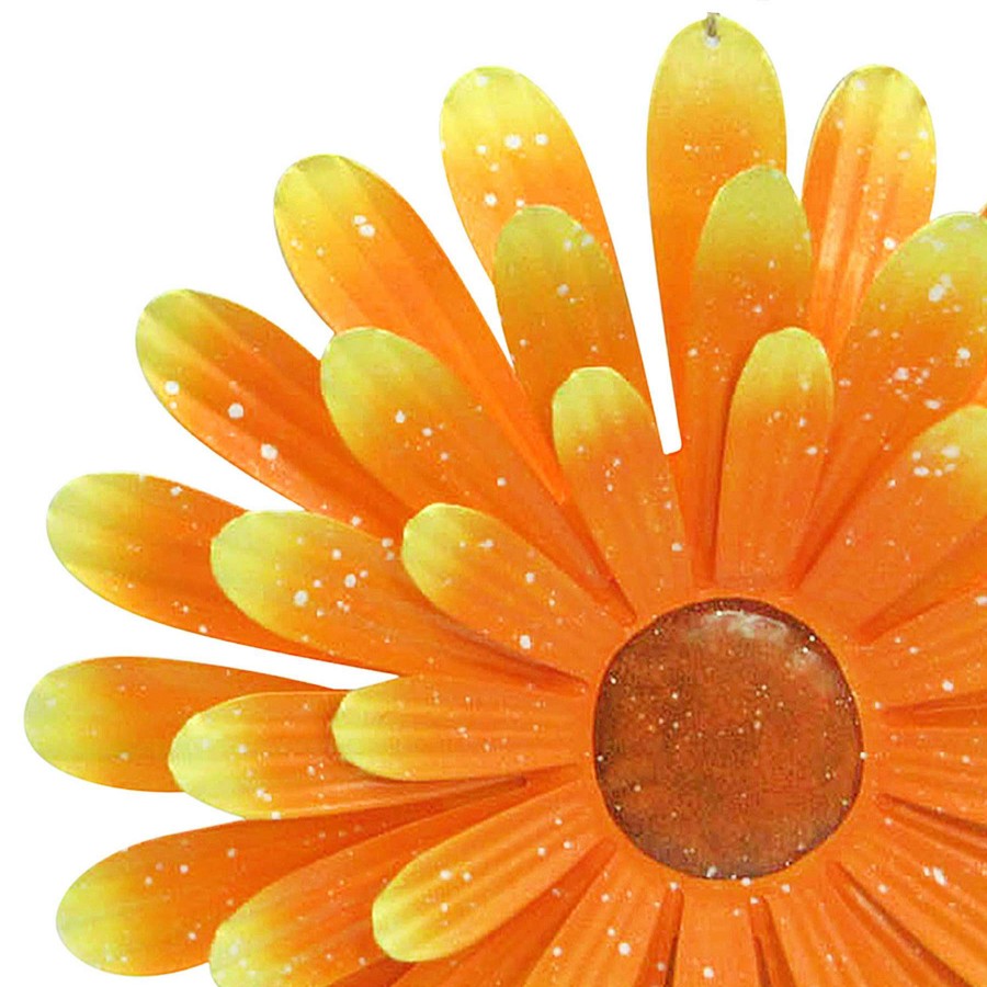 Wall Art * | Yellow Metal Flower Wall Decor, 13 Competitive Price