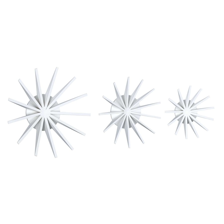 Wall Art * | Tracey Boyd 3-Piece White Wooden Sun Bursts Set Excellent