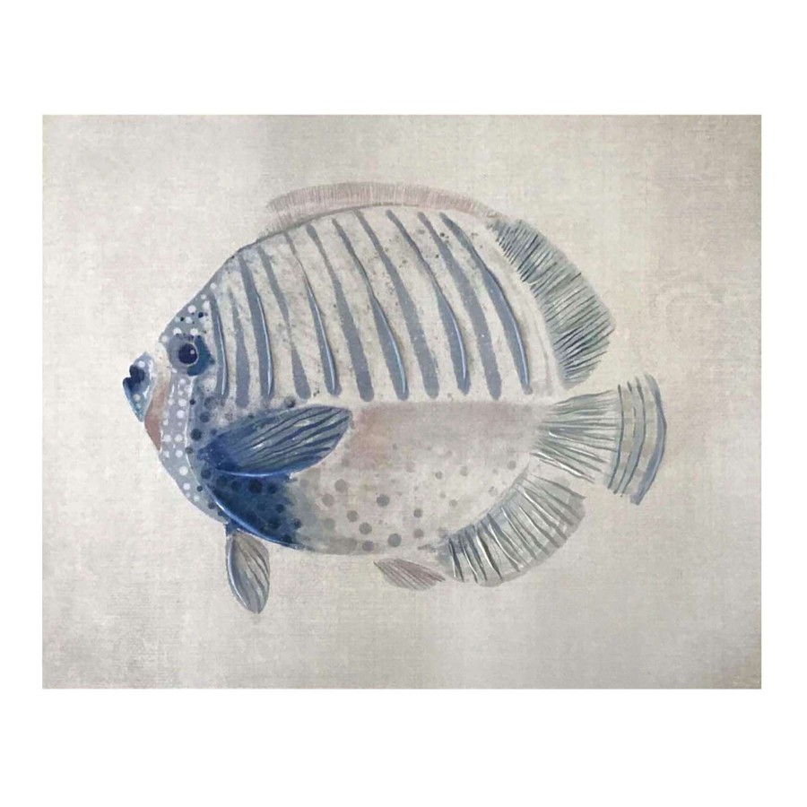 Wall Art * | Ty Pennington Blue Fish Canvas Wall Art, 20 16 Sale Online