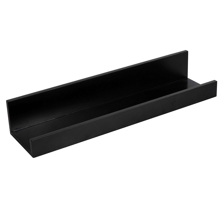 Wall Accents * | 24In. Black Wood Photo Ledge The Latest Fashion