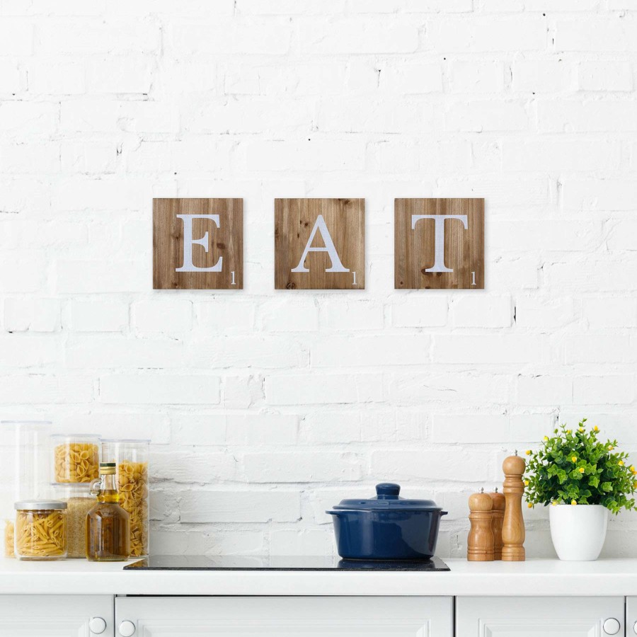 Wall Art * | 9X9 3Pc Eat Scrabble Wall Art Shoping Model