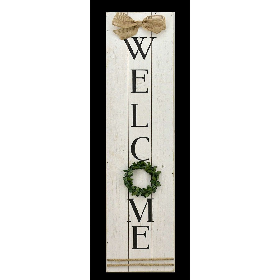 Wall Art * | Welcome Wood Plank Sign With 3D Accents, 8 32 Original Model