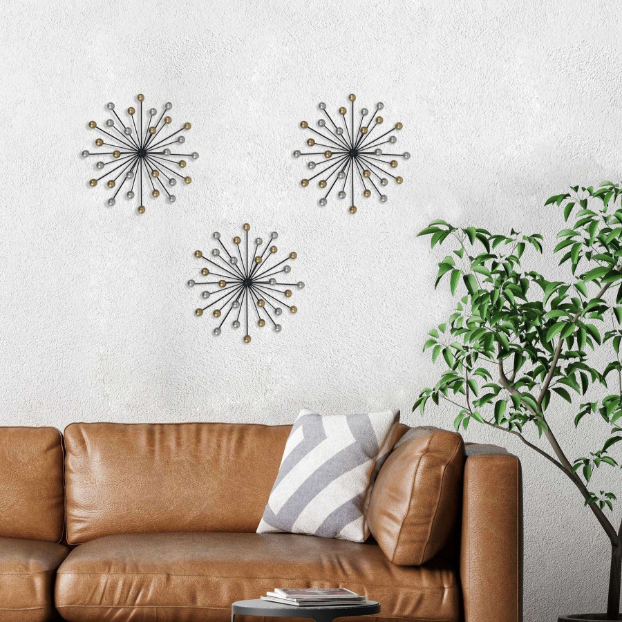 Wall Art * | Metal Geo Burst Wall Decor, 12 Delicate Design