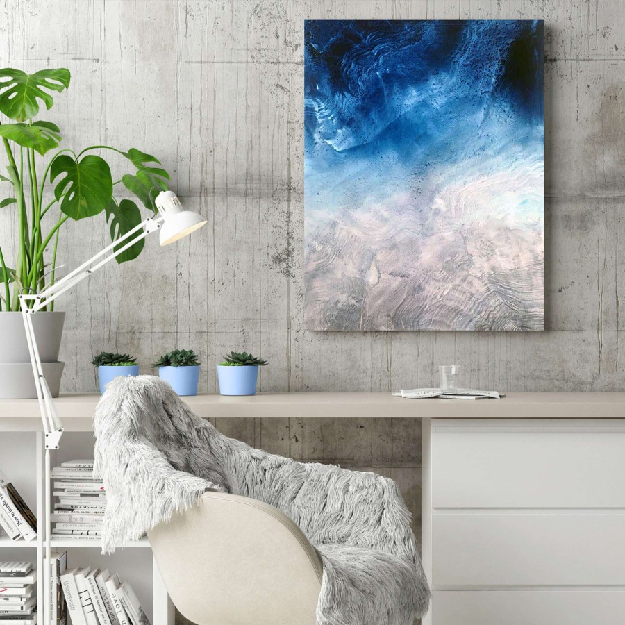 Wall Art * | Indigo Tide Glass Coat Canvas Wall Art, 22 28 Wholesale