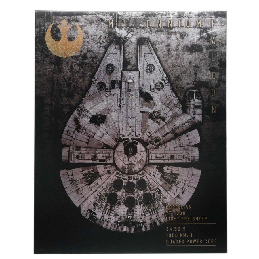 Wall Art * | Star Wars Millennium Falcon Metallic Canvas Wall Art, 16 20 Original Model