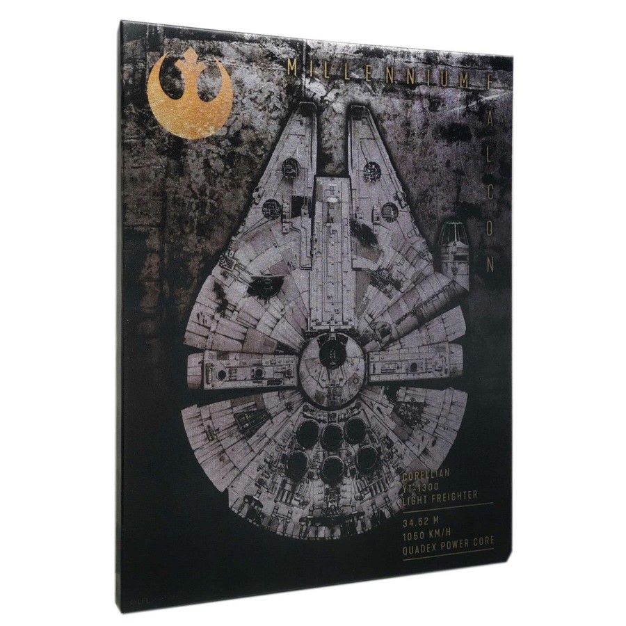 Wall Art * | Star Wars Millennium Falcon Metallic Canvas Wall Art, 16 20 Original Model