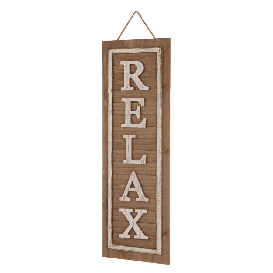 Wall Art * | Natural Wooden Relax Porch Sign, 36 Excellent