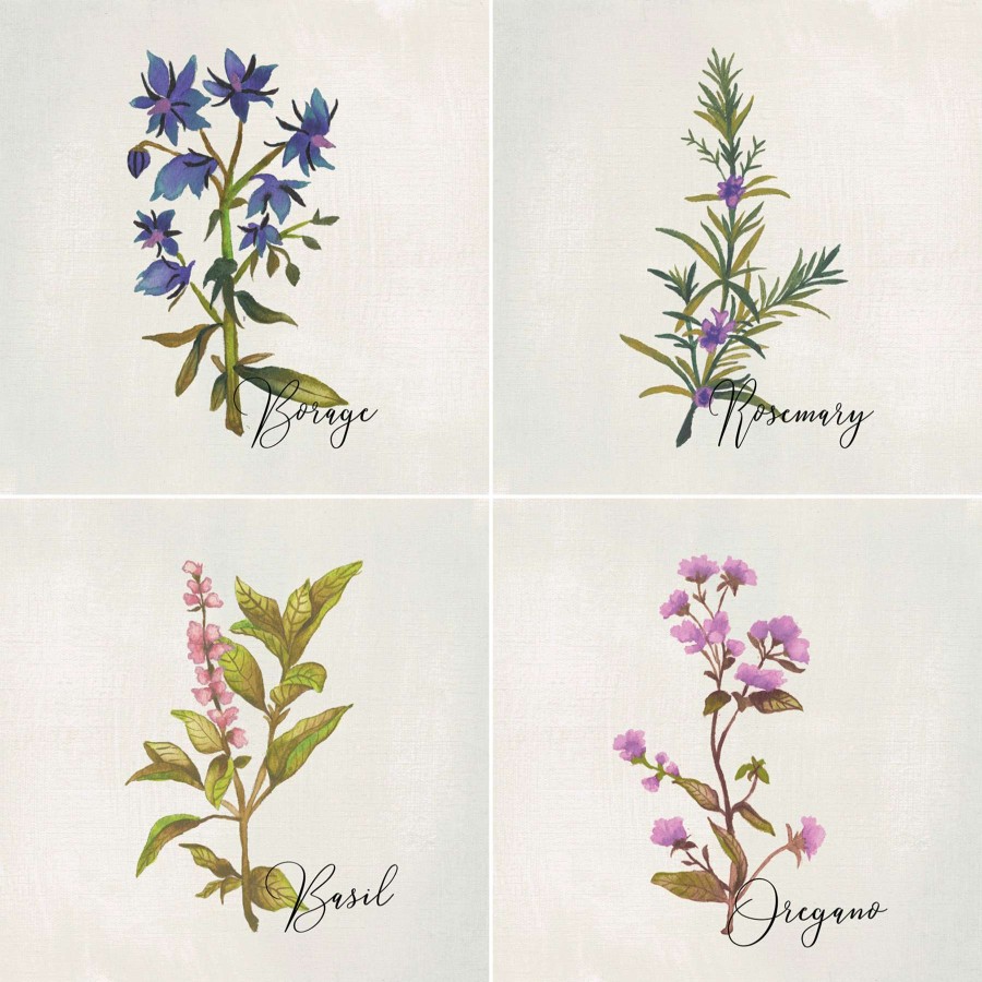 Wall Art * | 4-Piece 10 Floral Canvas Wall Art Set Wholesale