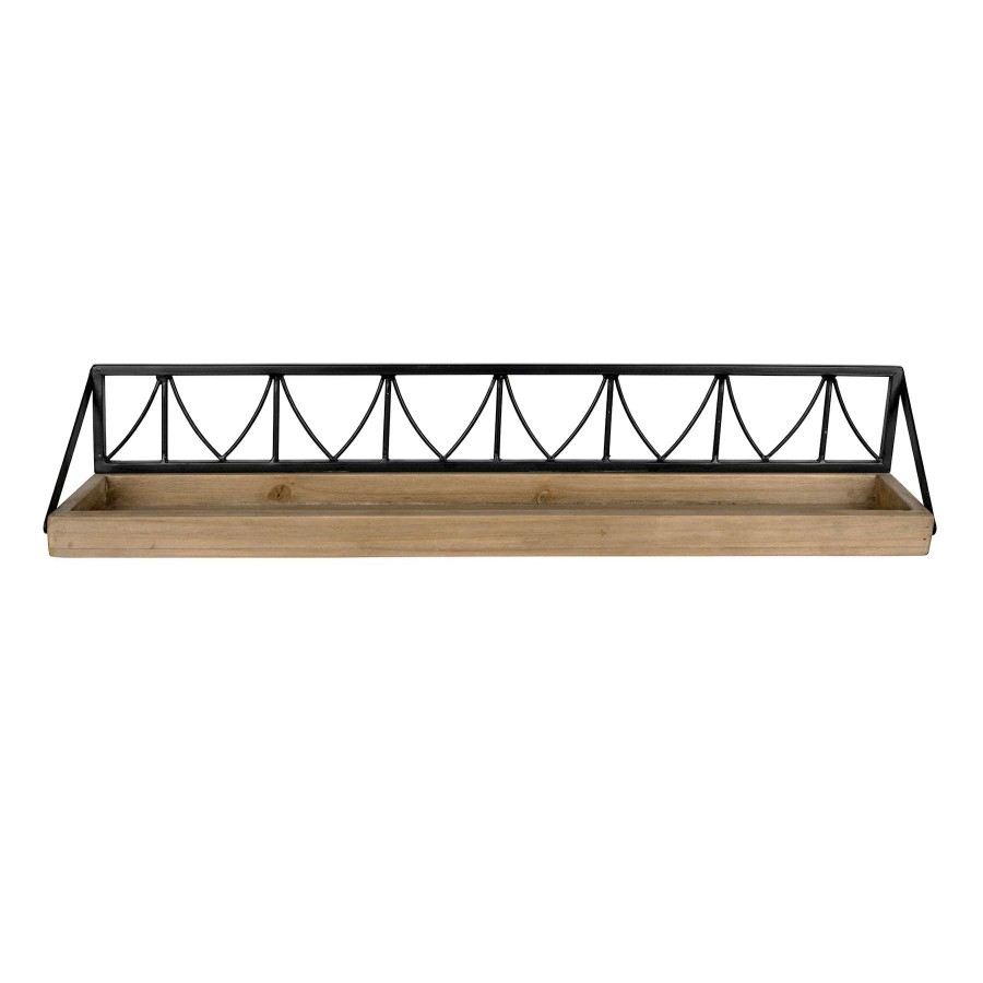 Wall Accents * | Wood & Metal Wall Shelf, 24 5 Fantastic Model