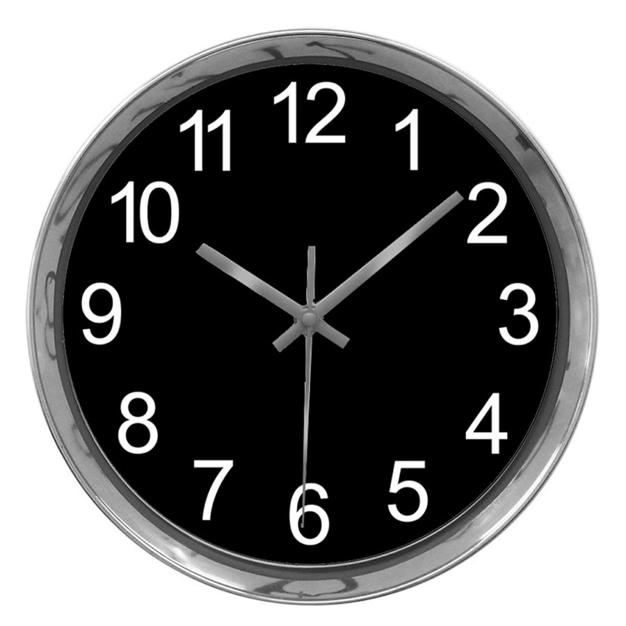 Clocks * | 10D Chrome Black Accent Clock Sale Online