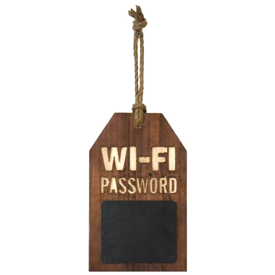 Wall Art * | 6X16 Wood Wifi Password Sign With Rope Hanger Limited Edition