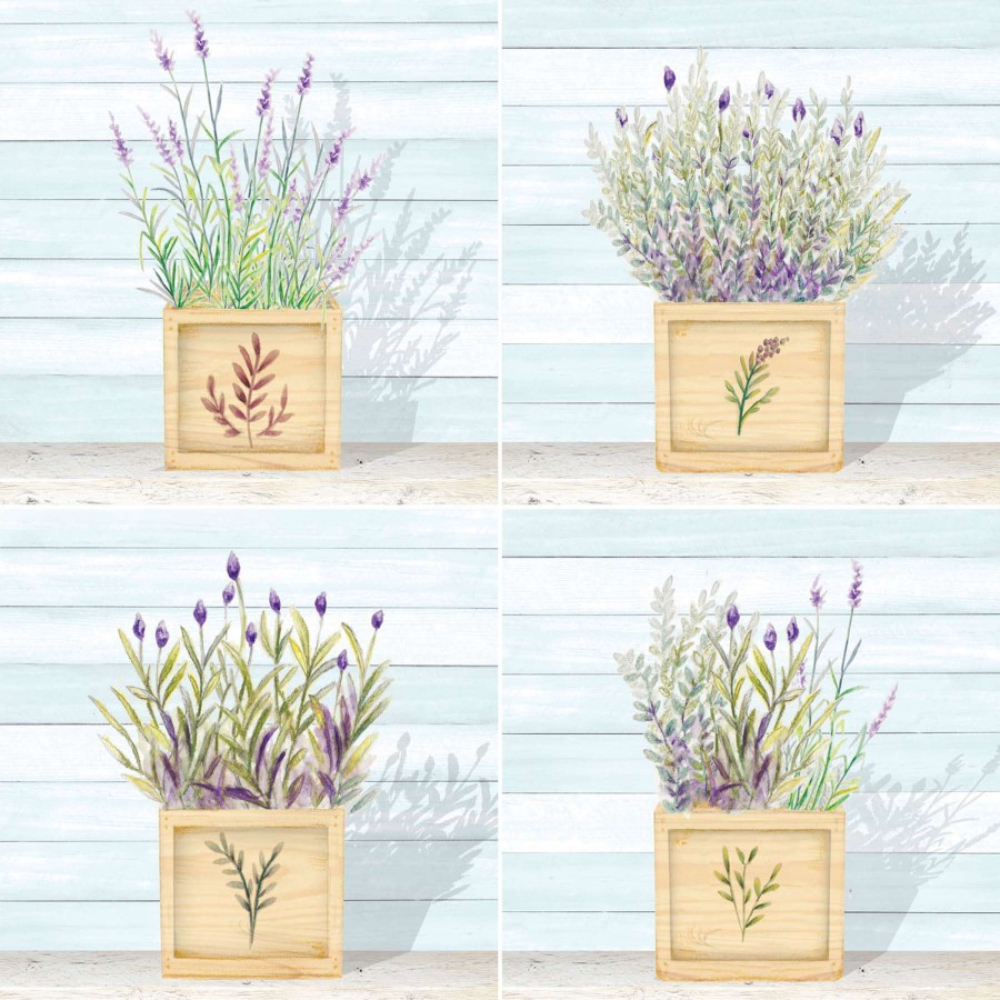 Wall Art * | 4-Piece 10 Lavender Canvas Wall Art Set Competitive Price