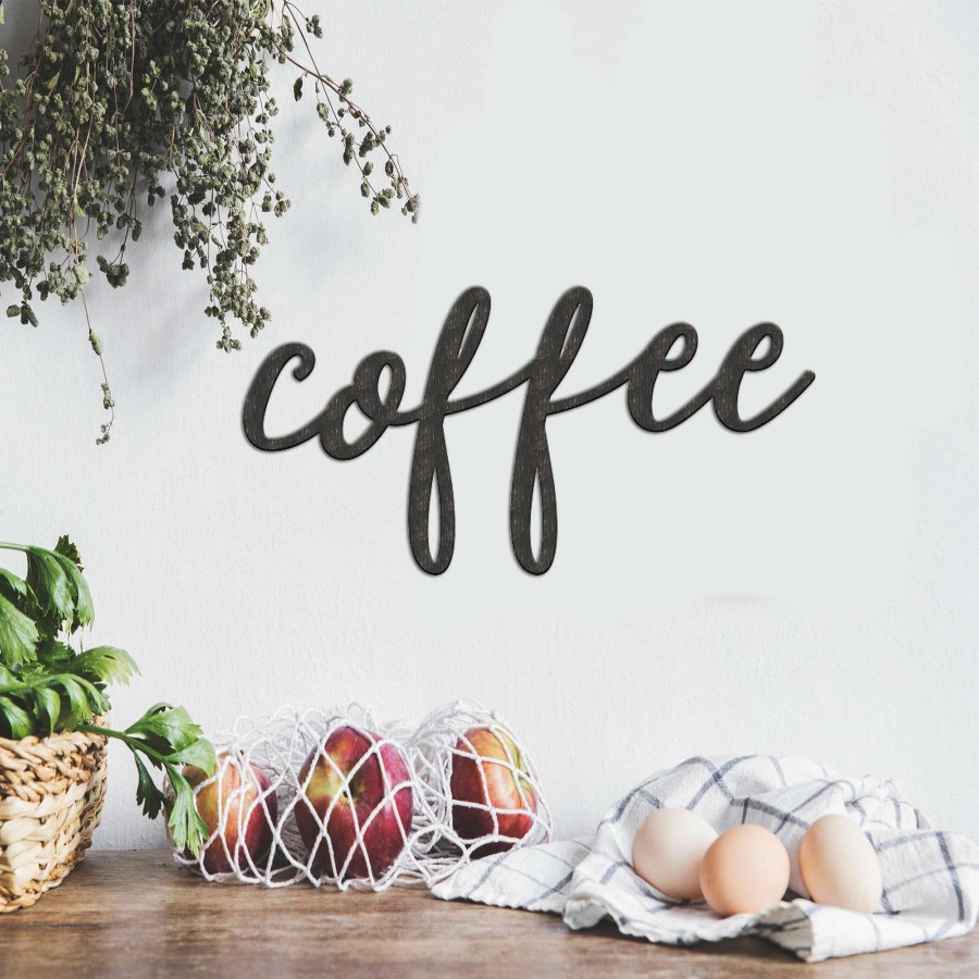 Wall Art * | 14X7 Coffee Metal Word Wall Decor Fantastic Model