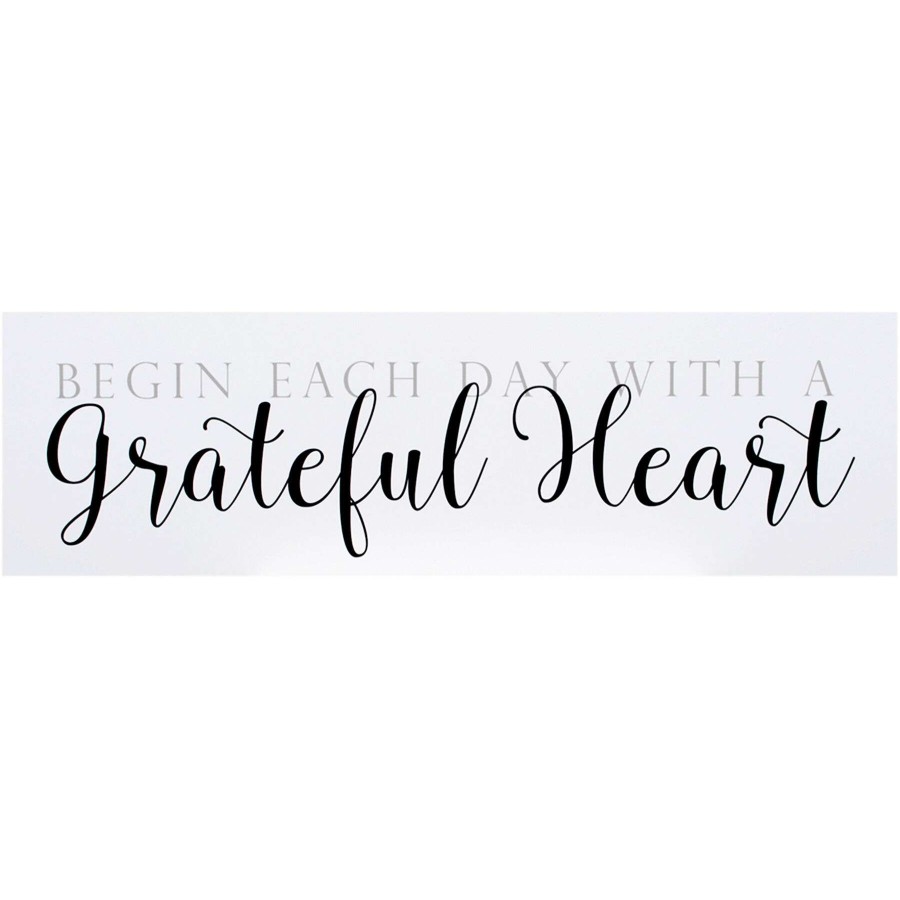 Wall Art * | 7X24 Begin Each Day With A Grateful Heart Wood Wall Decor Store